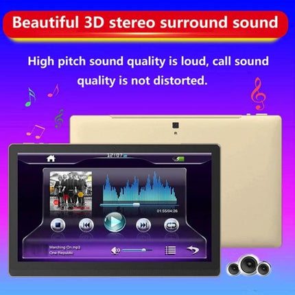 Large Screen Android Tablet for Everyday Browsing and Calls showcasing 14.1-inch display, 3D stereo surround sound and VOLTE calling features