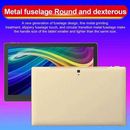 Large Screen Android Tablet for Everyday Browsing and Calls - 14.1-inch metal fuselage tablet showing front display and gold back