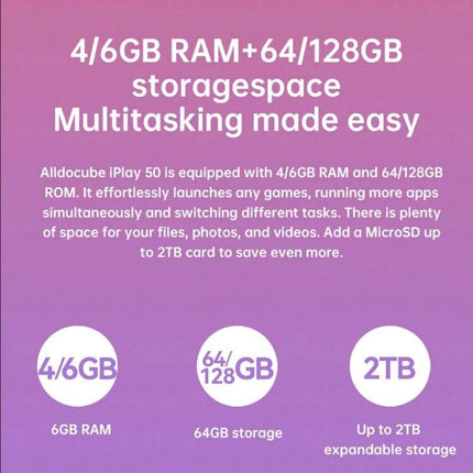 iPlay 50 10.4-Inch Android Tablet for Everyday Entertainment - 6GB RAM 64/128GB storage and up to 2TB expandable