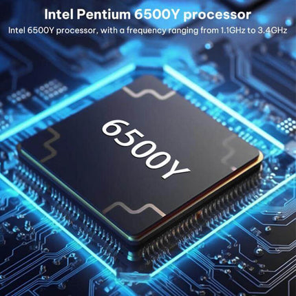 Jumper EZpad V12 Plus 12-Inch Windows Tablet for Everyday Tasks showing Intel Pentium 6500Y processor close-up on circuit board