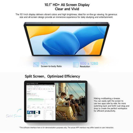 Ulefone Tab A10 Pro 10.1 Inch Android Tablet for Everyday Activities - 10.1-inch HD display with split-screen multitasking