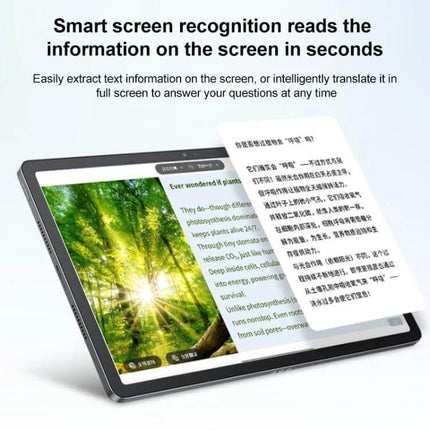 Lenovo Xiaoxin 11-Inch WiFi Tablet for Everyday Computing showing compact tablet with smart screen recognition extracting and translating on-screen text
