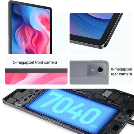 Lenovo Xiaoxin 11-Inch WiFi Tablet for Everyday Computing showing display, 5MP front camera, 8MP rear camera and 7040mAh battery