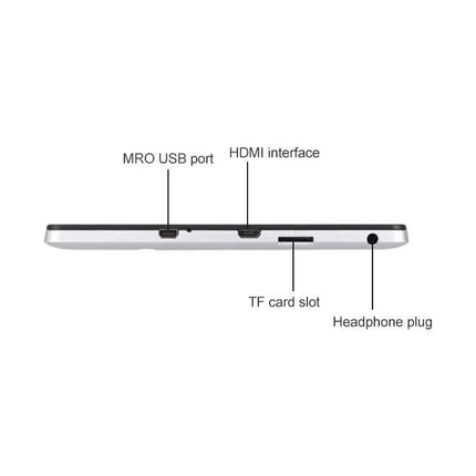 Compact 8-Inch Windows 10 Tablet for Everyday Computing showing MRO USB port, HDMI interface, TF card slot and headphone plug