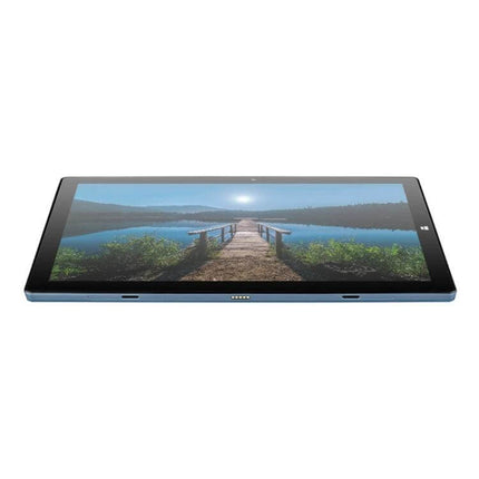 Windows 10 Tablet with Keyboard and Stylus for Daily Tasks shown flat with landscape screen, ideal for browsing, note-taking and basic productivity