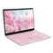 GXMO 15.6 Inch Laptop for Daily Computing and Productivity Pink slim laptop with Full HD display showing pastel heart landscape
