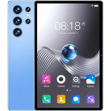 BDF H39 Android Tablet for Everyday Use with 10.1-Inch Screen and 4G LTE showing front display and blue back with cameras