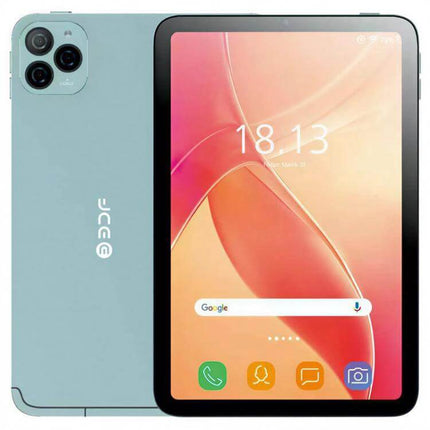 BDF Q10 10.1-Inch Android Tablet for Everyday Browsing and Media showing front display with apps and rear triple-camera in blue