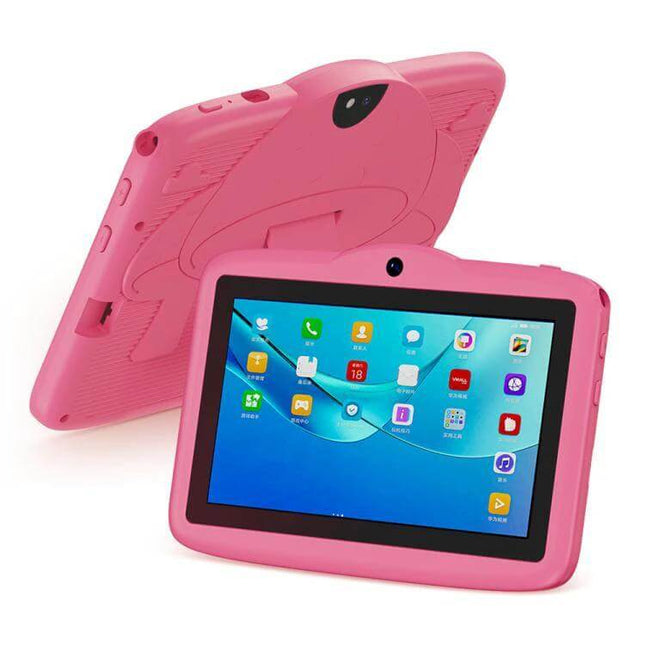 BDF 7-Inch WiFi Kids Tablet for Everyday Learning and Play pink kid-friendly tablet with 7-inch IPS display and protective case