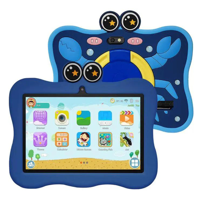 BDF 7-Inch Kids Tablet with Protective Crab Case for Learning and Play | Syndmart