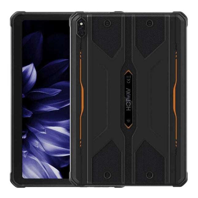 Alt Tag: HOTWAV Tab R8 Rugged Android Tablet for Everyday Use black rugged 10.1-inch tablet with reinforced bumper and rear camera
