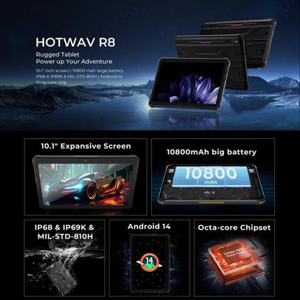 HOTWAV Tab R8 Rugged Android Tablet for Everyday Use