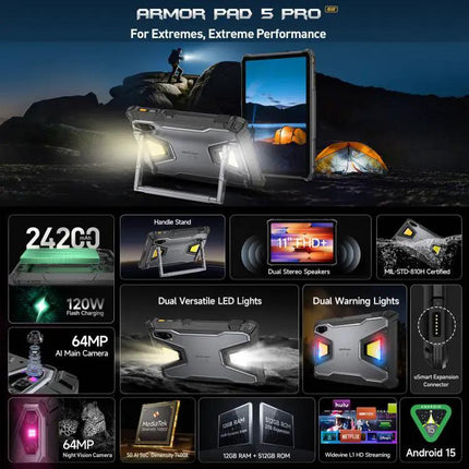 Ulefone Armor Pad 5 Pro Rugged Tablet 11in 12GB 512GB