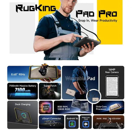 Ulefone Rugking Pad Pro Rugged Tablet 8.68 Inch 8GB 128GB