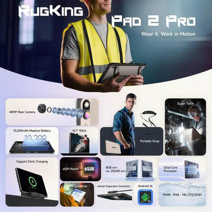 Ulefone Rugking Pad 2 Pro 10.1in Rugged Tablet 8GB/128GB