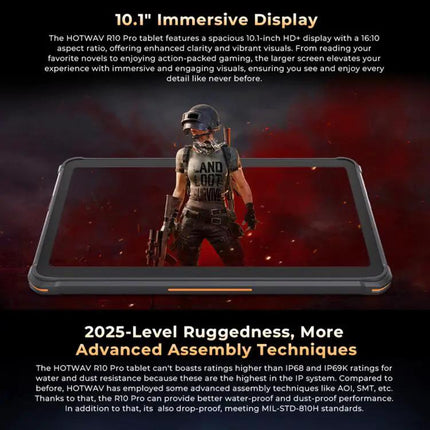 HOTWAV Rugged Android Tablet 10.1in 8GB/256GB IP68