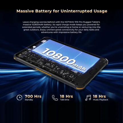 HOTWAV Rugged Android Tablet 10.1in 8GB/256GB IP68