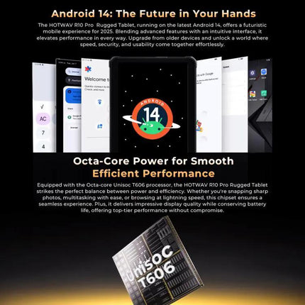 HOTWAV Rugged Android Tablet 10.1in 8GB/256GB IP68