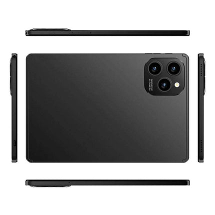 Pad 8 Pro 10.1-Inch Android Tablet with Keyboard and Case showing slim black tablet back with triple camera and protective case