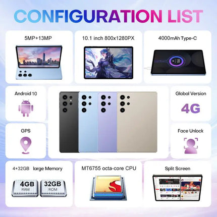 Pad 9 Pro 10.1-Inch Tablet with Keyboard, Mouse and Case