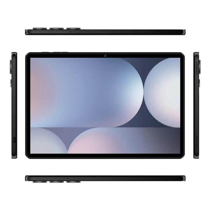 Pad 9 Pro 10.1-Inch Tablet with Keyboard, Mouse, and Case showing slim black tablet from multiple angles