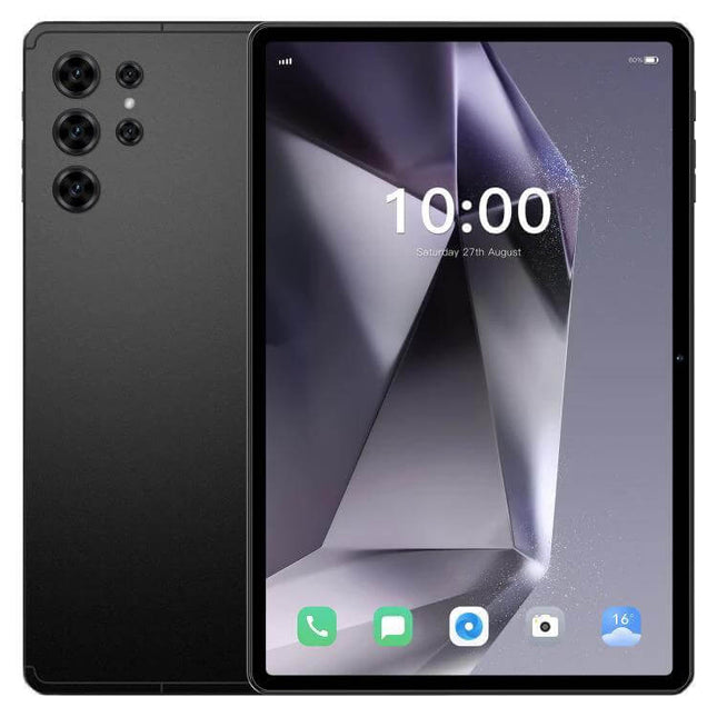 Pad 25 Ultra 10.1-Inch Android Tablet with 4G LTE Connectivity front and back view showing display and rear cameras