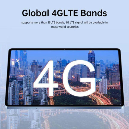 Portable Tab S10 Ultra Tablet with 10.1-Inch Display for Everyday Use showing 4G LTE cityscape on screen