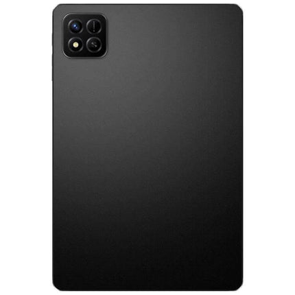 Portable 10.1-Inch Pad 7 Pro Android Tablet with 4G LTE sleek black back view with quad camera module