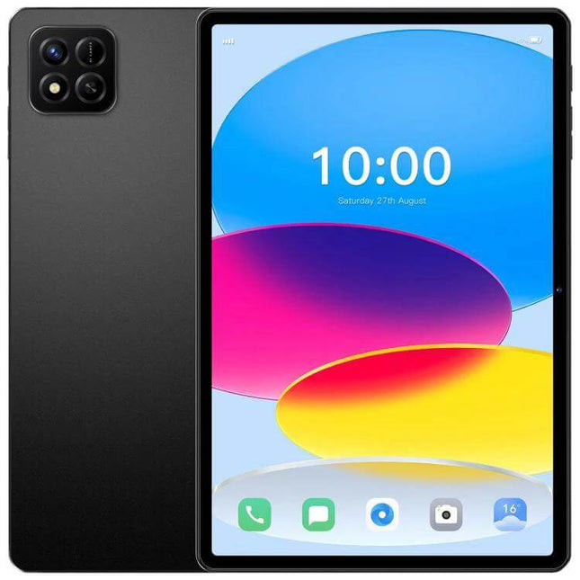 Pad 7 Pro 10.1-Inch 4G LTE Android Tablet for Daily Use front and back view showing 10.1-inch display, 4G LTE connectivity and dual SIM capability