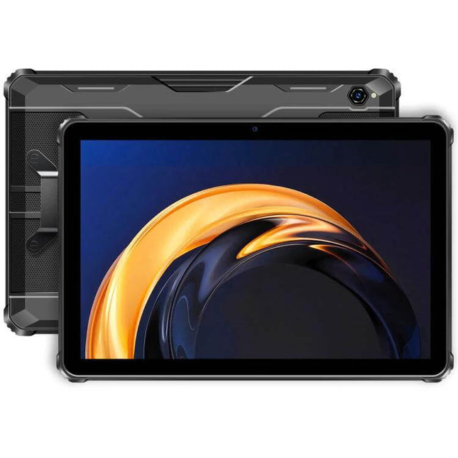 OUKITEL RT9 Rugged Tablet with 11-Inch Display for Daily Use shown front and back, durable design, long battery life for outdoor work and travel
