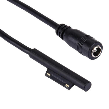 Compact Magnetic Charger Cable for Microsoft Surface Pro Devices - compact black magnetic charging cable with barrel adapter