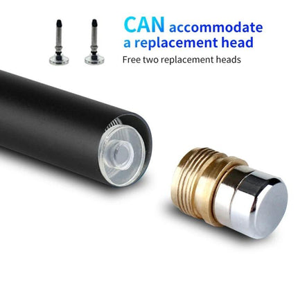 Universal Magnetic Stylus Pen for Tablets and Smartphones showing disc tip and replacement heads with magnetic attachment