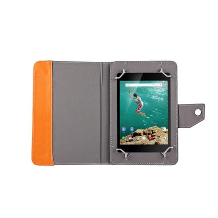 Leather Protective Case for 9-Inch Tablets with Built-In Holder