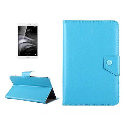 7-Inch Tablet Leather Case with Holder and Crazy Horse Texture in blue folio stand with magnetic closure