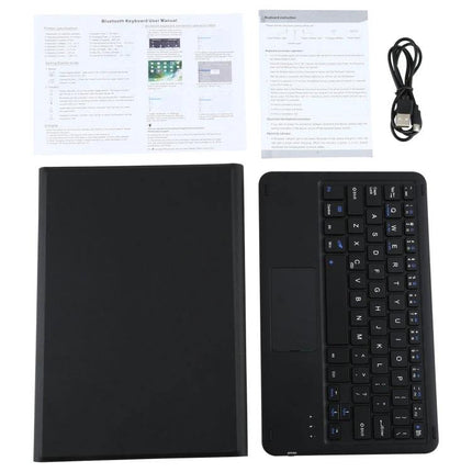 Detachable Bluetooth Keyboard Case for Samsung Galaxy Tab A7 10.4 Inch - black keyboard with detachable folio case, USB charging cable and manuals