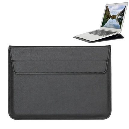 Universal Envelope Style PU Leather Case for 13.3 Inch Tablets with Holder black protective sleeve with flip stand