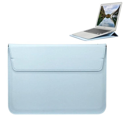 Universal Envelope Style PU Leather Case for 13.3 Inch Tablets with Holder light blue sleeve with flip stand for hands-free viewing