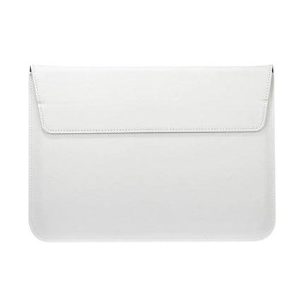 Universal Envelope Style PU Leather Case for 13.3 Inch Tablets with Holder - White PU leather protective envelope with flip stand and soft interior