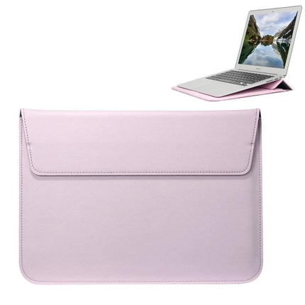 PU Leather Envelope Case for 11.6-Inch Tablets with Stand Holder in light pink, flip-stand and protective sleeve