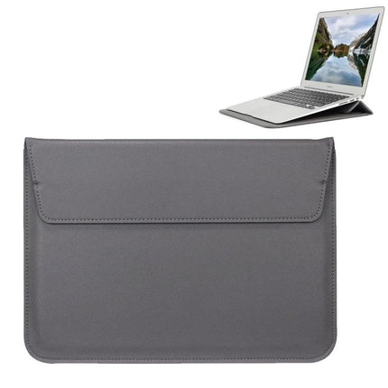 PU Leather Envelope Case for 11.6-Inch Tablets with Stand Holder in gray, slim protective sleeve with flip stand feature