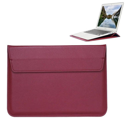 PU Leather Envelope Case for 11.6-Inch Tablets with Stand Holder Burgundy PU leather envelope sleeve with flip stand