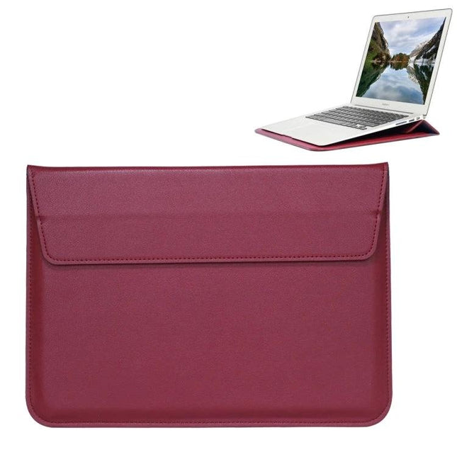 PU Leather Envelope Case for 11.6-Inch Tablets with Stand Holder Burgundy PU leather envelope sleeve with flip stand