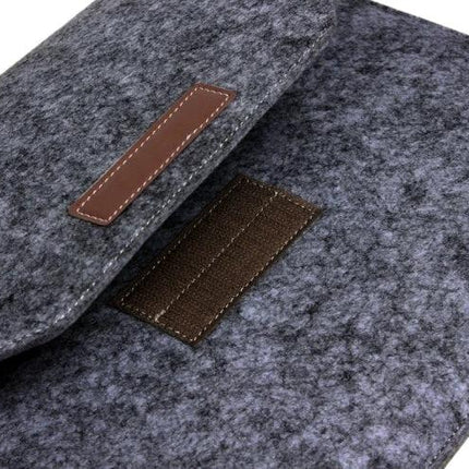 Felt Sleeve Bag for 11.6 Inch Laptops and Tablets with Pockets gray felt sleeve with front pocket and magnetic closure