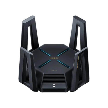 Xiaomi Tri-Band WiFi Router for Home Network Connectivity black multi-antenna router optimized for streaming, gaming, and stable home internet