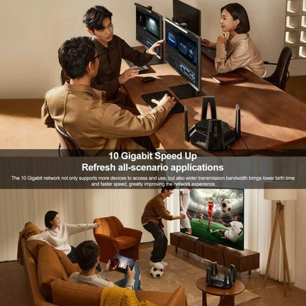 Xiaomi Tri-Band WiFi Router for Home Network Connectivity providing stable tri-band coverage for streaming, gaming, and remote work in busy households