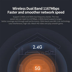 Xiaomi 4A AC1200 Smart Dual-Band WiFi Router with App Control, 1167Mbps Speed, 4 Antennas, Supports Web, Android & iOS, US Plug