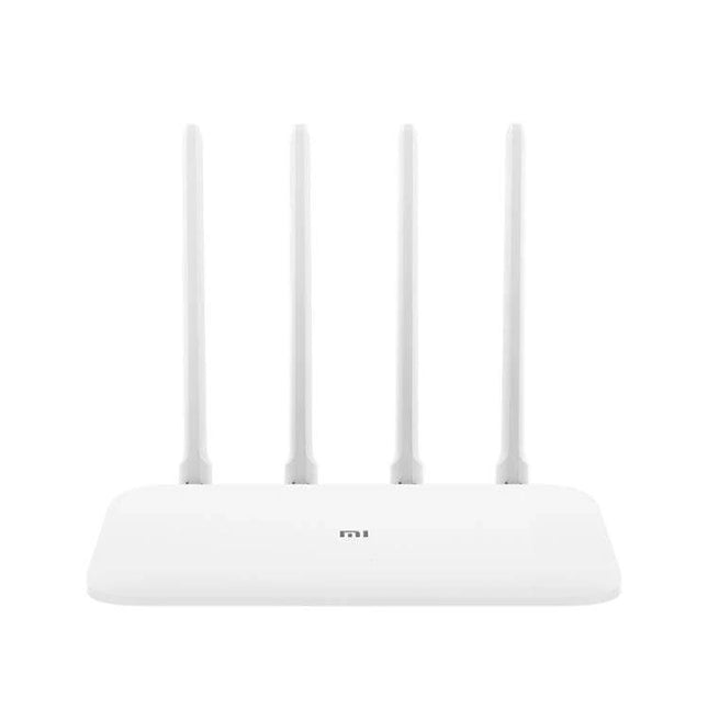 Xiaomi WiFi Router 4A for Seamless Home Network Connectivity – white router with four external antennas, dual-band WiFi and Gigabit ports