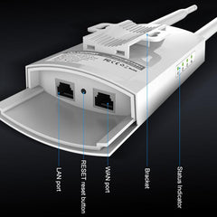 COMFAST CF-EW72 Amplificateur de signal extérieur étanche 1200 Mbps Routeur sans fil Répéteur Station de base WIFI avec 2 antennes