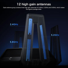 Xiaomi AX9000 Tri-Band WiFi6 Router - Enhanced Gaming Edition with USB3.0 and 12 Antennas for Mesh Networking