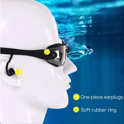 Anti-Fog Silicone Swimming Goggles With Swim Cap Set
